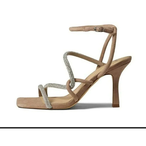 Marc Fisher LTD DEBBIE MICROSUEDE RHINESTONE ANKLE STRAP Size 8M (MSRP $160) - Picture 1 of 12